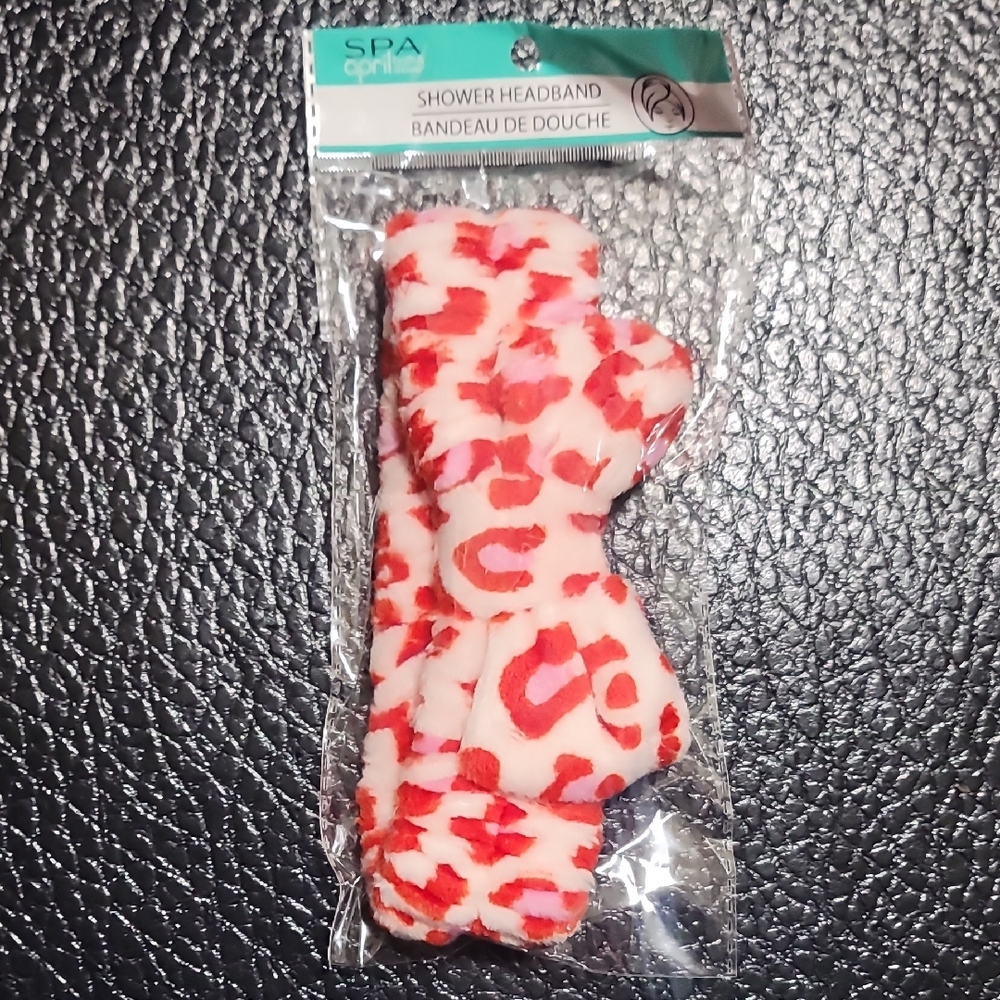 Spa April Bath & Shower Red and Pink Headband